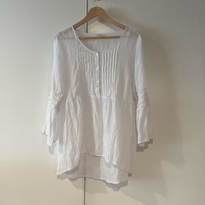 SPENSE White Bell Sleeve Blouse